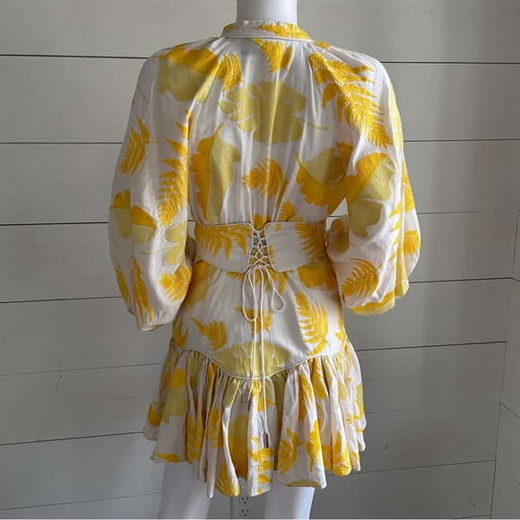 Acler Yellow and White Ruffled Tiered Sundress - Picture 2 of 4